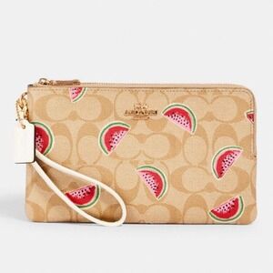 Coach Double Zip Wallet Watermelon